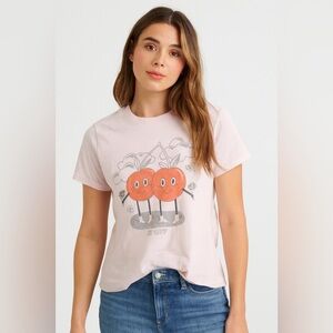 American Eagle Pink Cherries 🍒 Relaxed Fit T-Shirt M NWOT